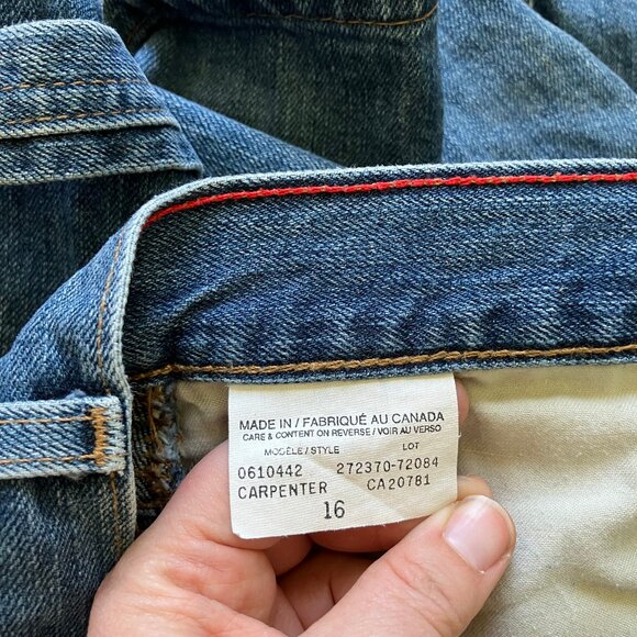 Tommy Hilfiger Women's Carpenter Jean Shorts Vintage Y2K Blue Denim Size 16 - Picture 7 of 9